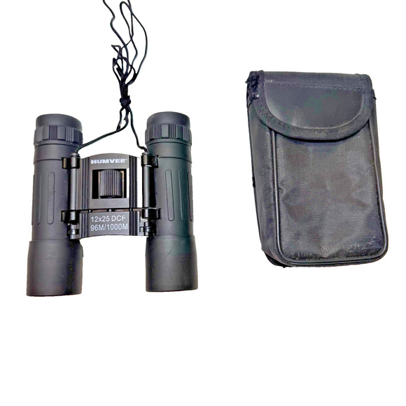 Humvee 12X25DCF 96M / 1000M Portable Compact Pocket Binoculars with Case - Picture 1 of 10